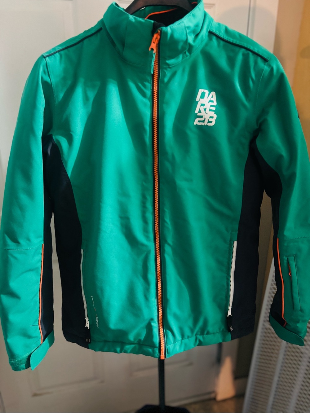 Kids Green Softshell Jacket with Contrast Panels